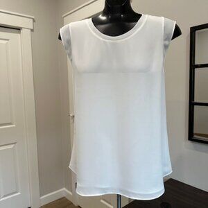 Cap-Sleeve Crew-Neck Chiffon Cami